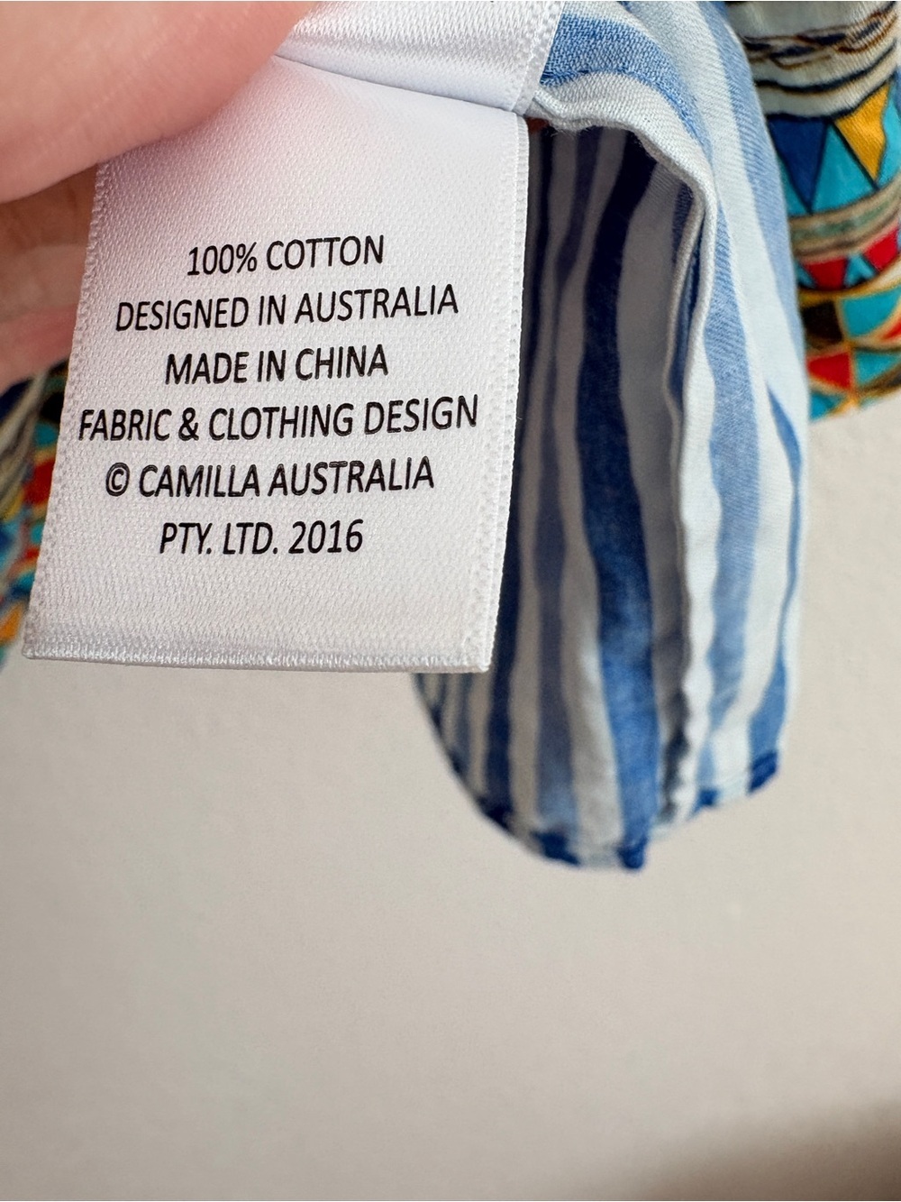 Camilla Blue Multicolor Striped Tropical Print Girls' Dress - Picture 6 of 11
